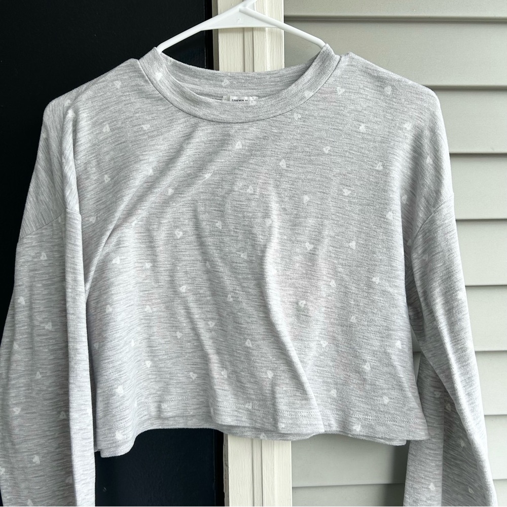 Heart print pajama top